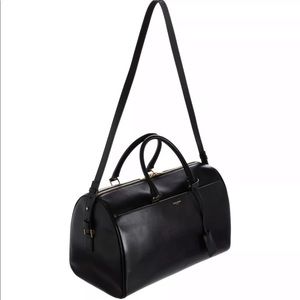 SAINT LAURENT DUFFLE 12 BAG IN BLACK LEATHER